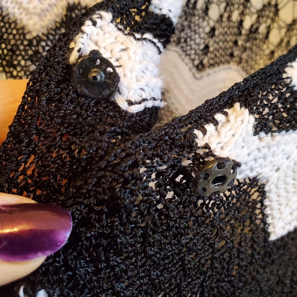 CHICO'S Crochet Knit Cardigan Duster - Picture 5 of 8